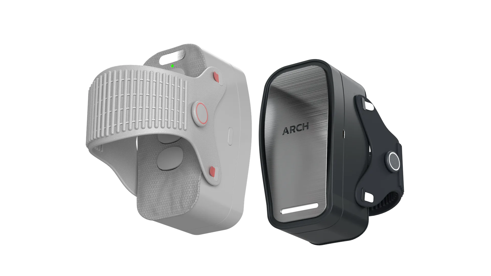 ARCH V1'in iki yüzey seçeneği: Mineral Grey ve Graphite Black