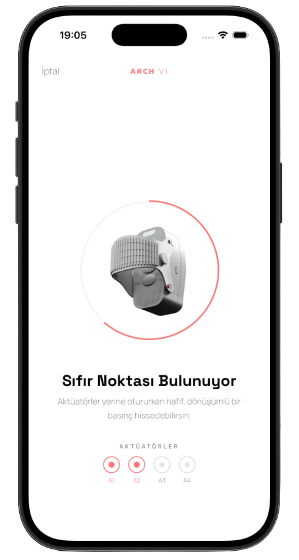 Kalibrasyon: dört aktüatörde sıfır noktasının bulunması
