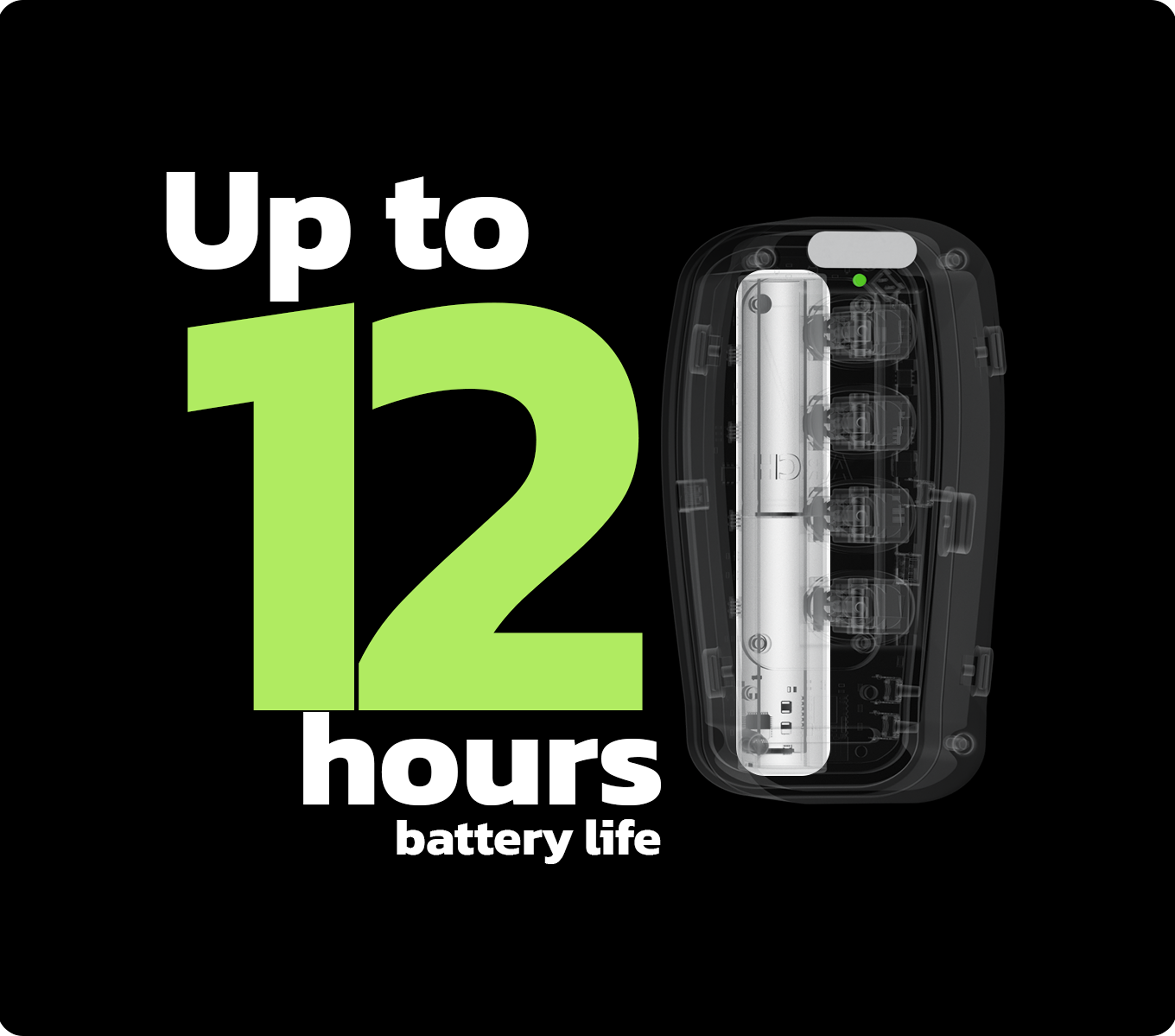 ARCH internal battery module – up to 12 hours of use