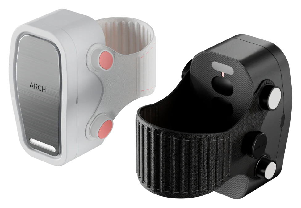 ARCH V1'in iki yüzey seçeneği: Mineral Grey ve Graphite Black